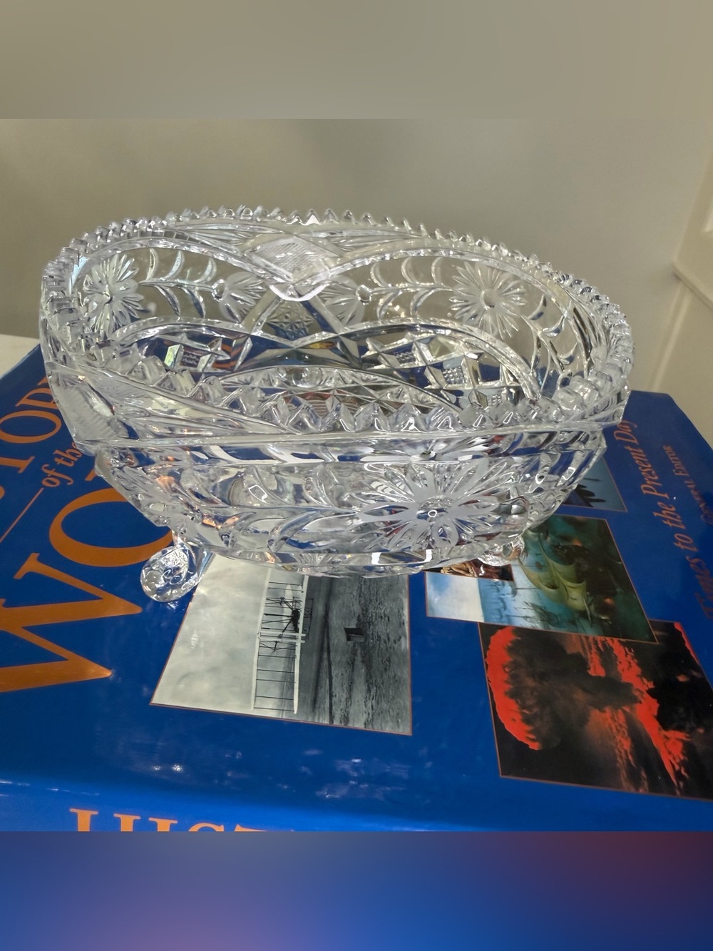Clear 24% lead Crystal footed Decorative Bowl